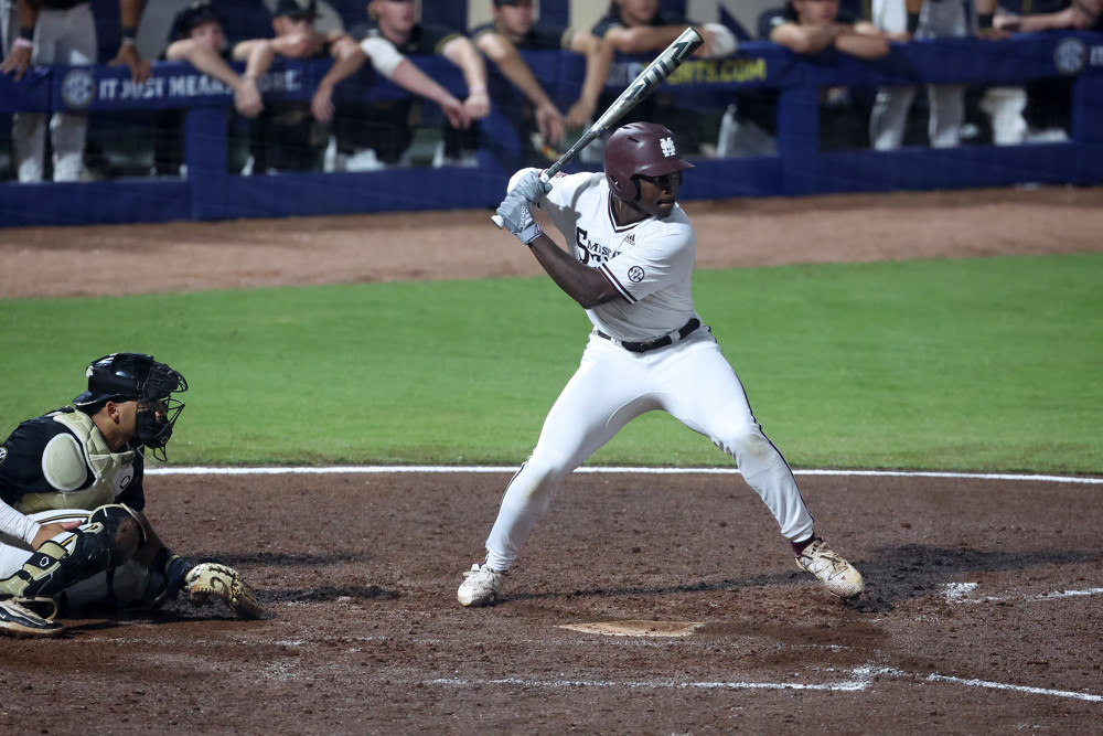 Dakota Jordan stands in the batters box ready to hit.